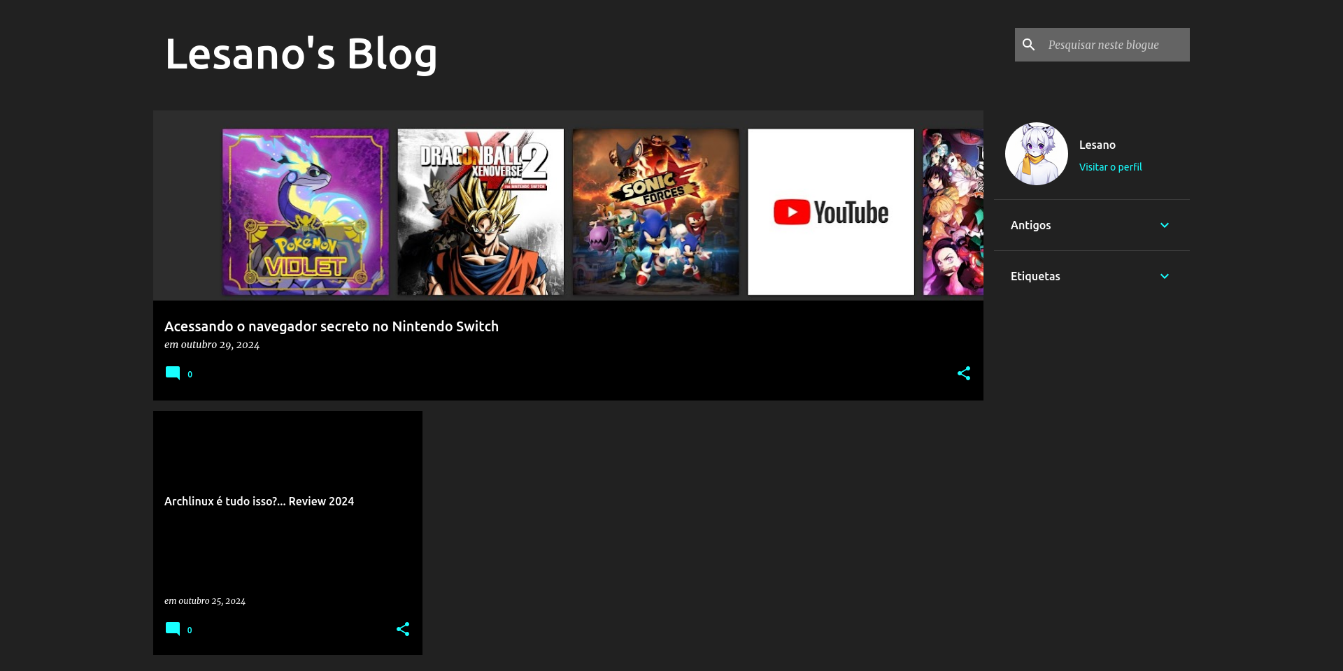 Captura de tela do Lesano's Blog